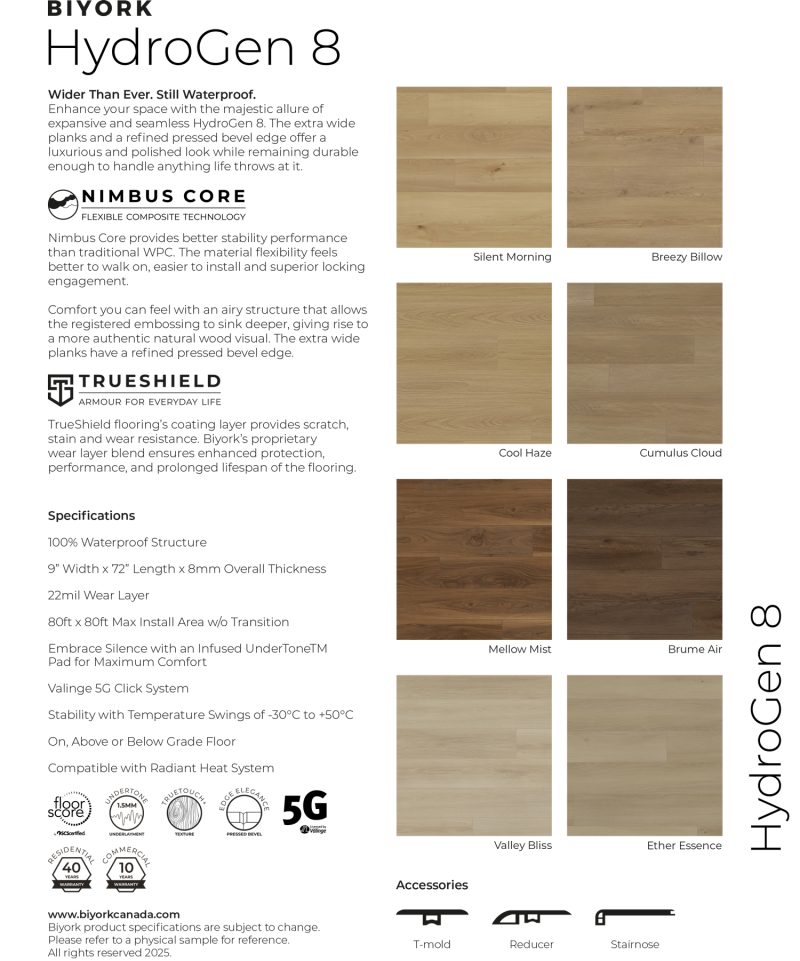 Biyork Hydrogen 8 Cool Haze Click Luxury Vinyl Flooring - Image 3